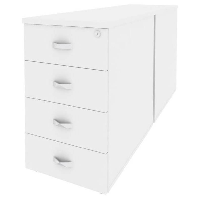 Изображение товара Тумба приставная двойная Onix O.TPO-2.7 с центральным замком белый бриллиант