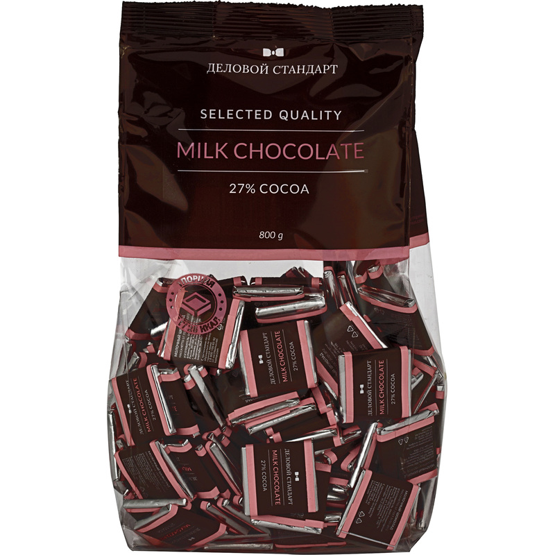 Изображение товара Молочный порционный шоколад Деловой Стандарт 800 г Россия