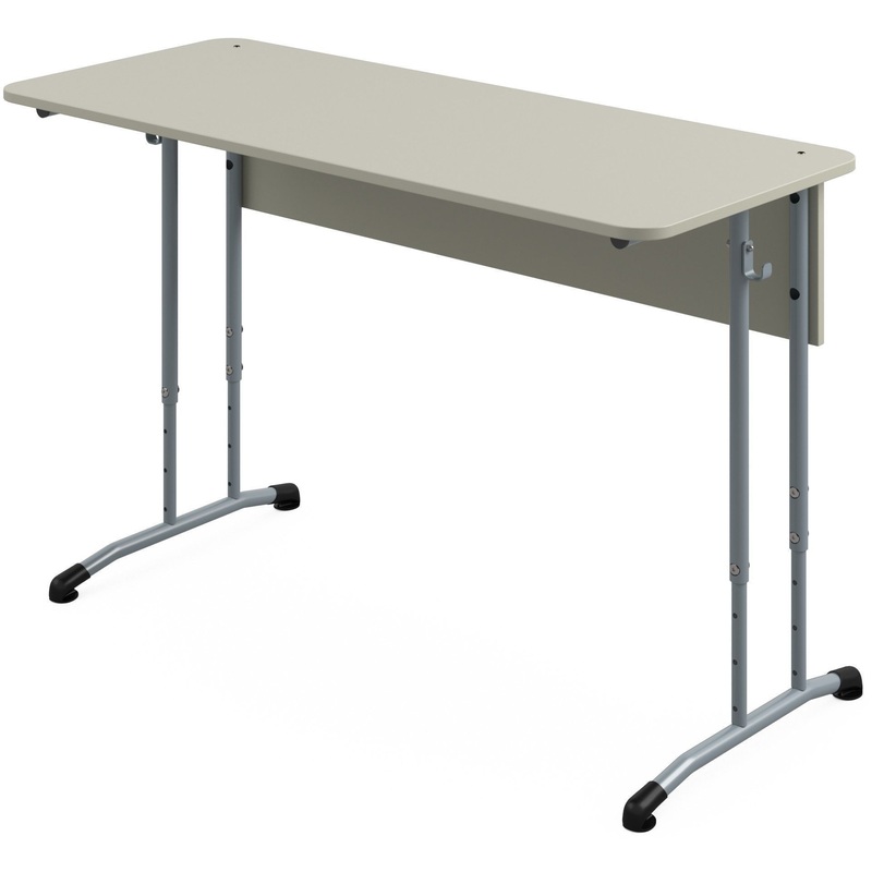 Изображение товара Двухместная растущая парта Знание с закруглёнными углами серый