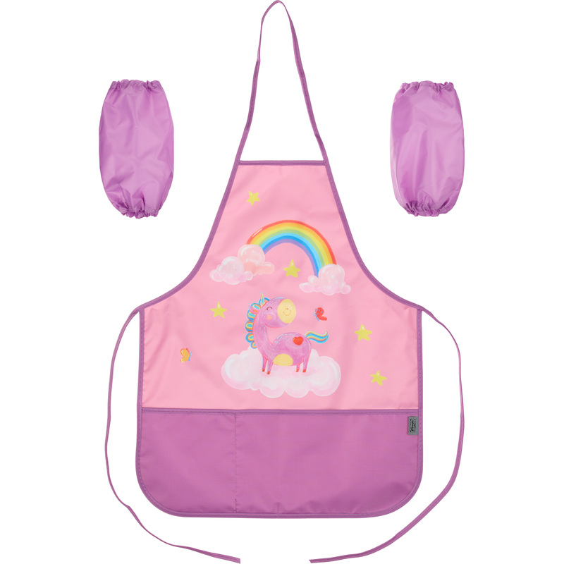 Изображение товара Фартук для труда Комус Класс Волшебный единорог розовый с нарукавниками