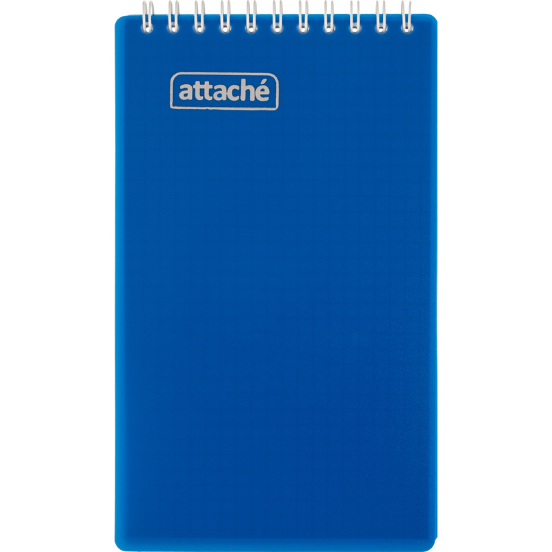 Изображение товара Блокнот Attache Plastic А6+ 80 листов синий в клетку на спирали (101х170 мм)
