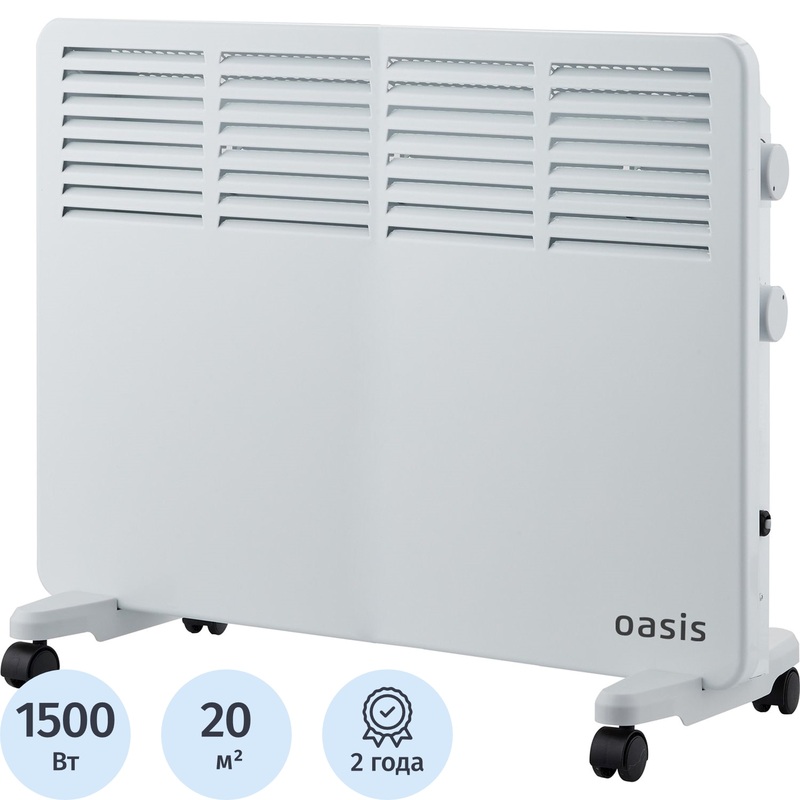Изображение товара Конвектор Oasis VK-15 белый 1500 Вт напольный и настенный с терморегулятором