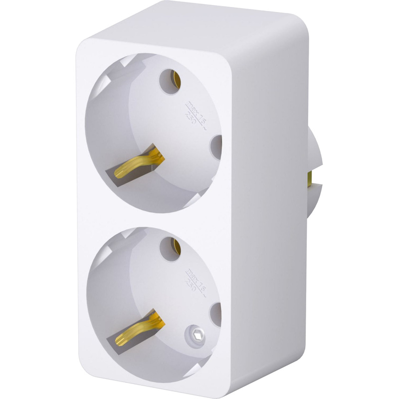 Изображение товара Разветвитель Фотон АМ 16-2Е 2 розетки с заземлением белый