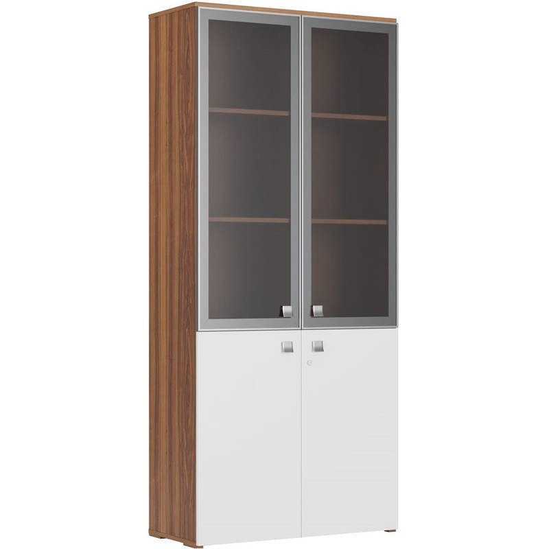 Изображение товара Шкаф для документов Zion ZIO28550313 со стеклом (орех, 920х420х2080 мм)