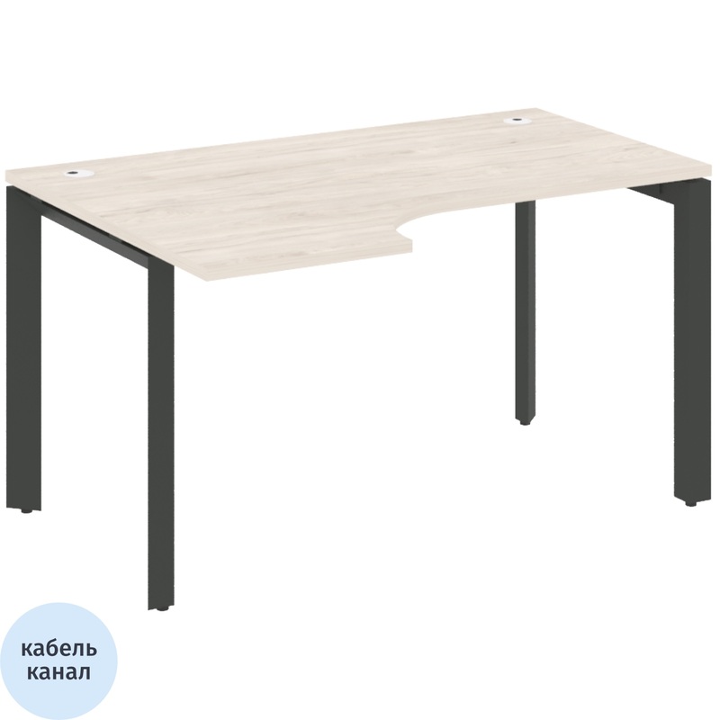 Изображение товара Эргономичный стол ONIX-П O.MP-SA-2L левый денвер светлый/антрацит