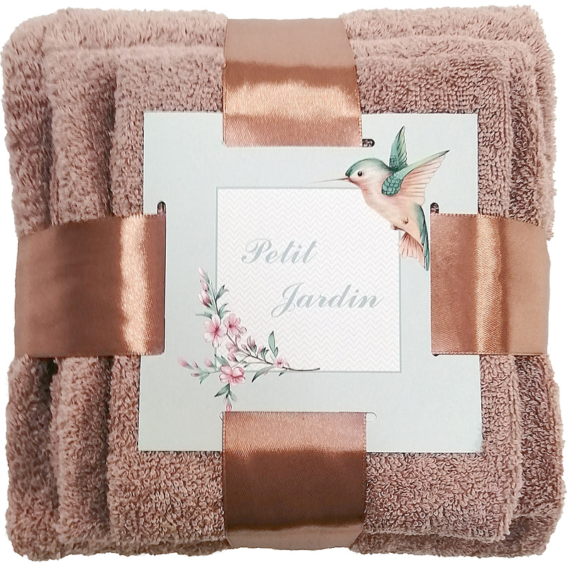 Изображение товара Махровый набор полотенец Аврора 3 шт 30x50 50x80 70x120 см хлопок какао