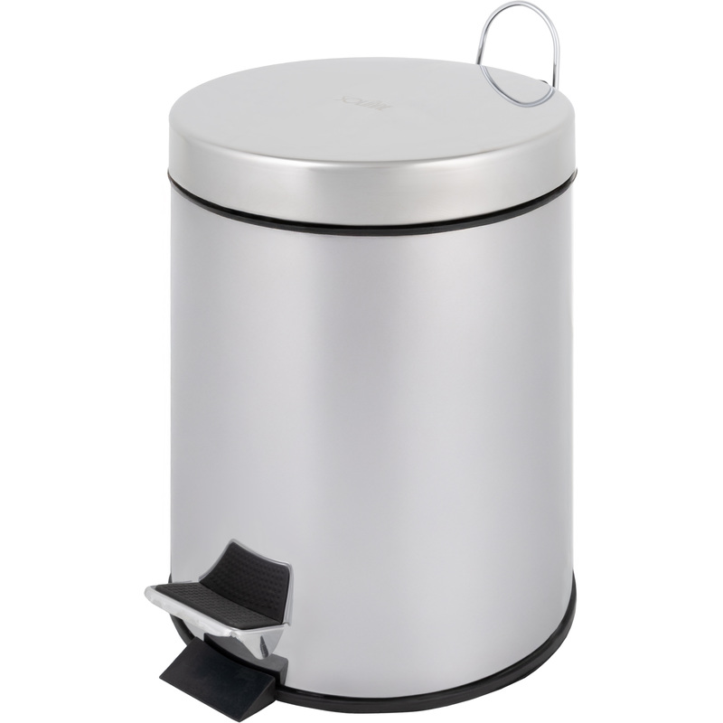Изображение товара Ведро мусорное Solinne 5 л нержавеющая сталь с педалью с крышкой серебристое (28.6x20.5x20.5 см)