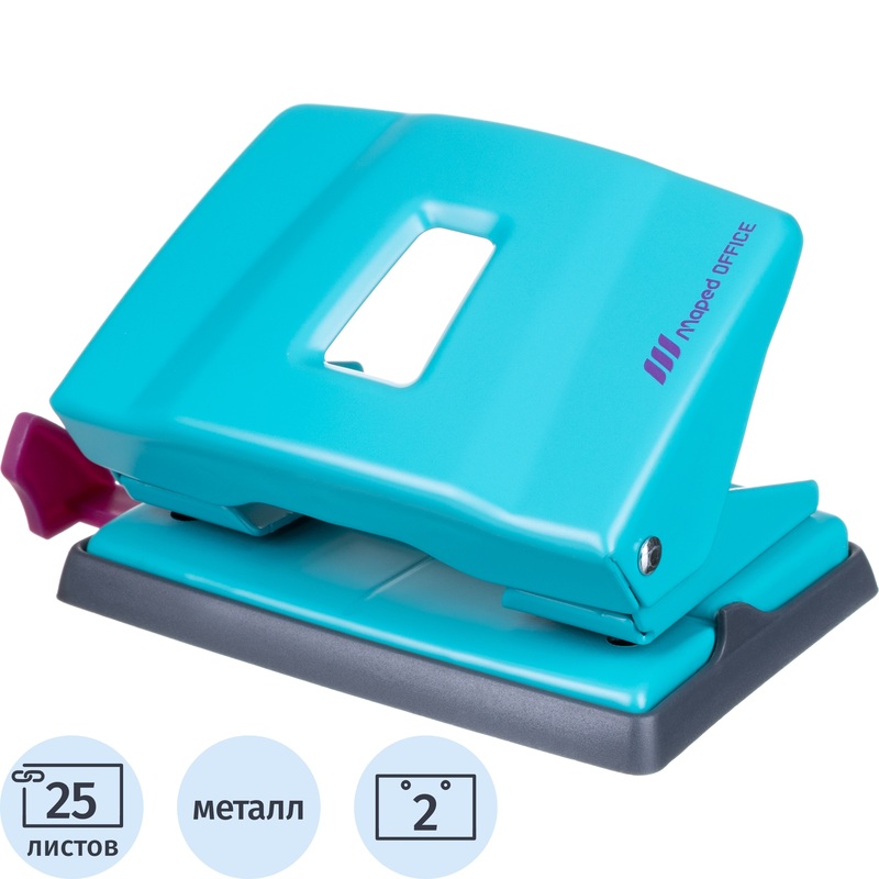 Изображение товара Дырокол Maped Essentials Metal Deco 2 отверстия до 25 листов бирюзовый