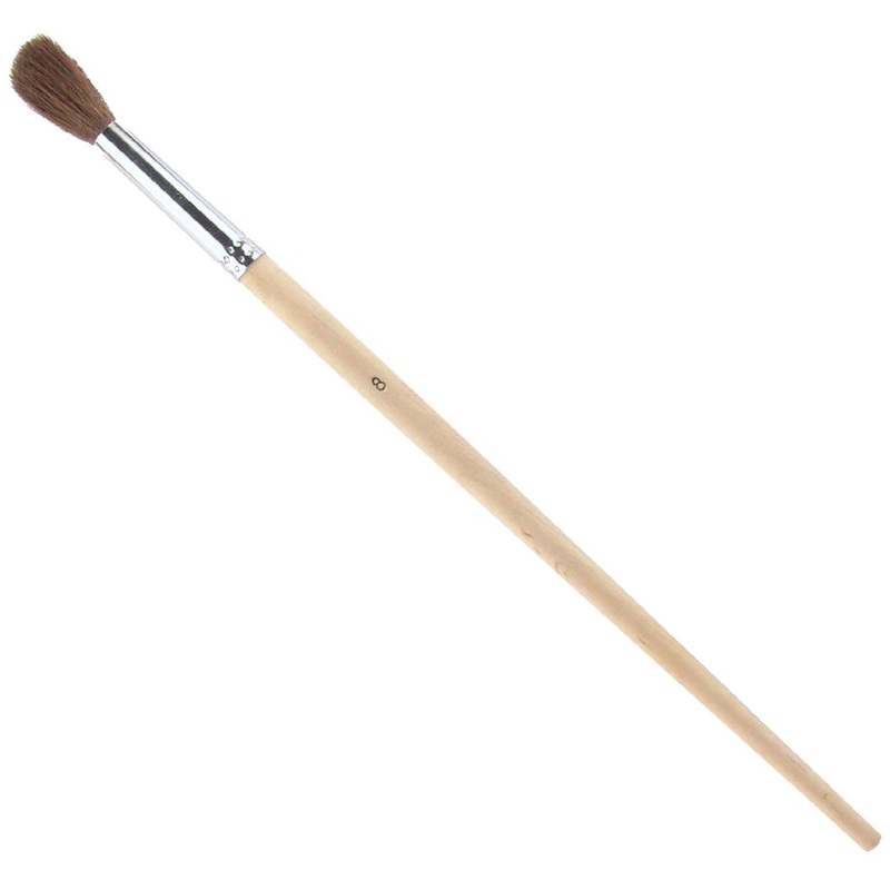 Изображение товара Кисть Комус Класс №8 круглая пони для акварели и гуаши, 22 см