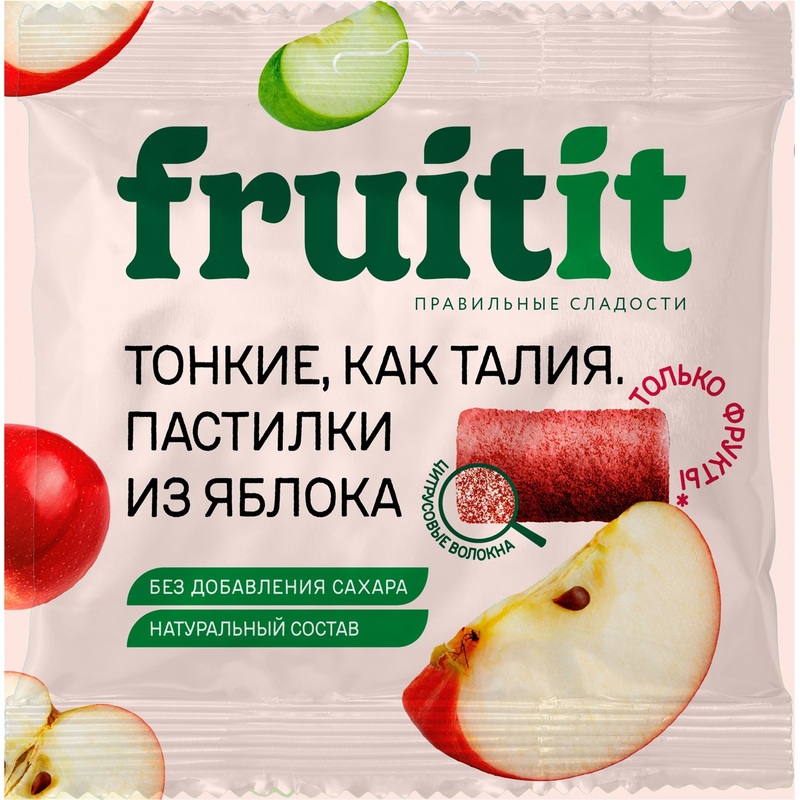 Изображение товара Пастилки Fruit it яблочные 70 г - натуральный перекус без сахара