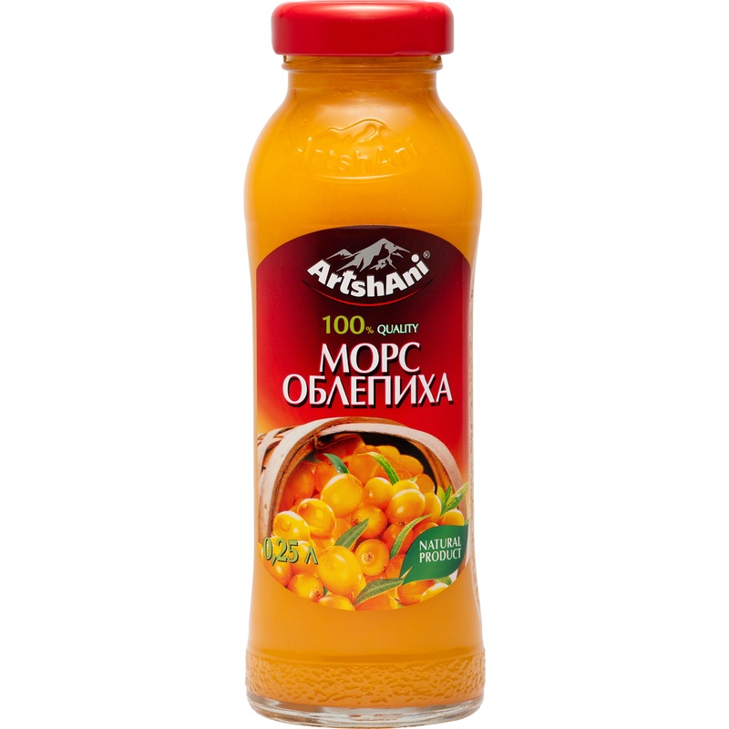 Изображение товара Морс облепиховый Аршани 0.25 л - натуральный напиток из облепихи для здоровья и иммунитета