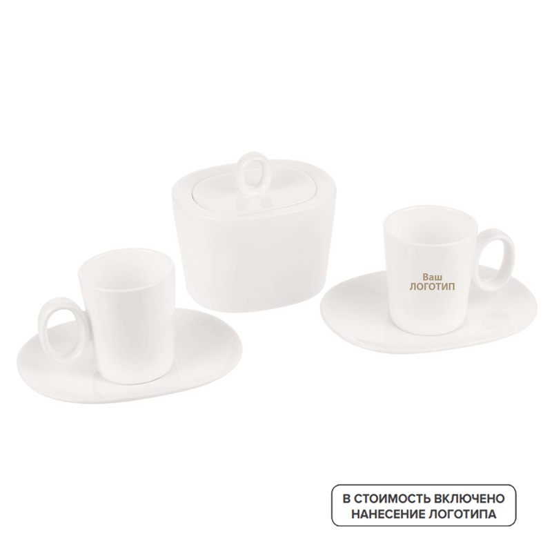 Изображение товара Кофейный набор Frammenti 2 персоны фарфор с логотипом и индивидуальной печатью