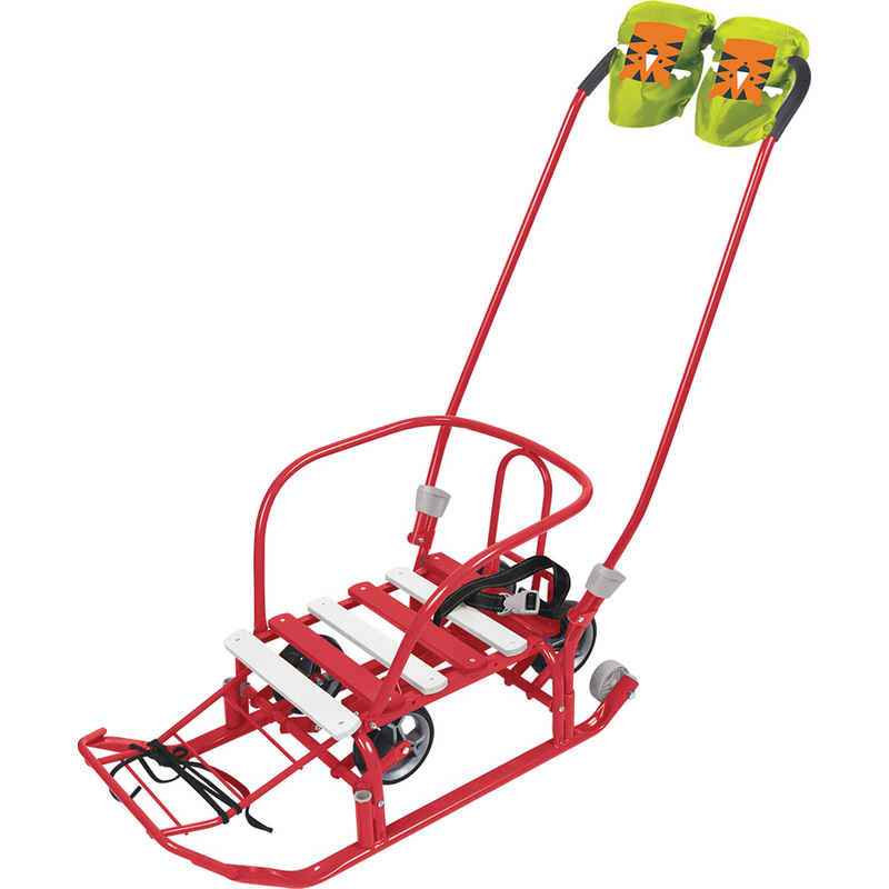 Изображение товара Санки Nika Тимка 3К с рукавичками красные для детей