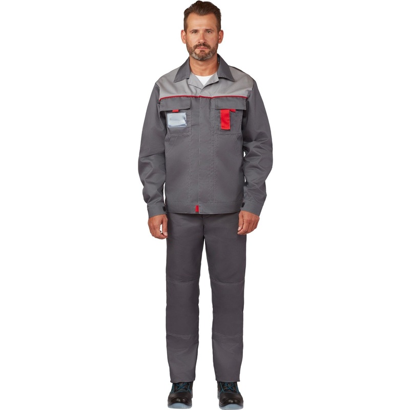 Изображение товара Костюм рабочий летний мужской л10-КБР темно-серый/светло-серый