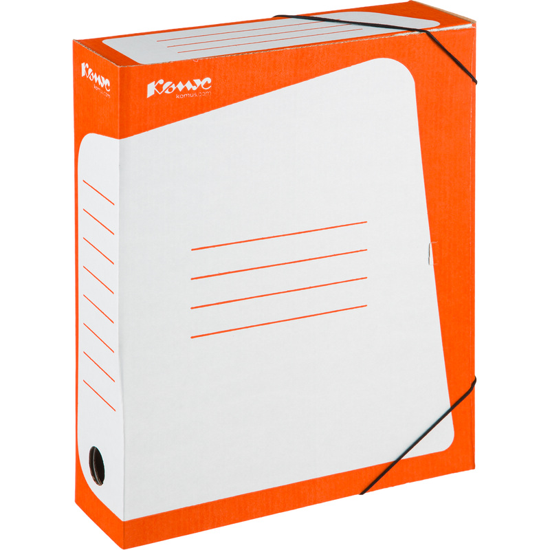 Изображение товара Архивная коробка Комус из гофрокартона оранжевая 262x75x324 мм для документов