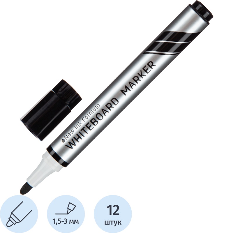 Изображение товара Маркер для белых досок Deli Think EU00120 черный 1.5-3 мм