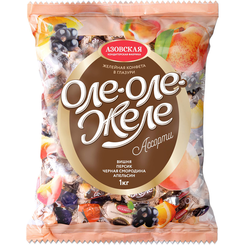 Изображение товара Конфеты жевательные Азовская КФ Оле-Оле-Желе ассорти 1 кг с глазурью