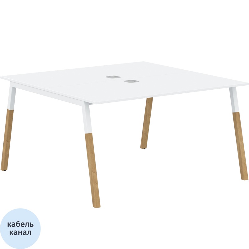 Изображение товара Стол прямой для переговоров Forta FWST 1313 белый премиум бежевый ЛДСП