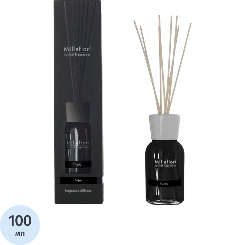 Изображение товара Аромадиффузор Millefiori Milano Чёрный 100 мл с древесными нотами