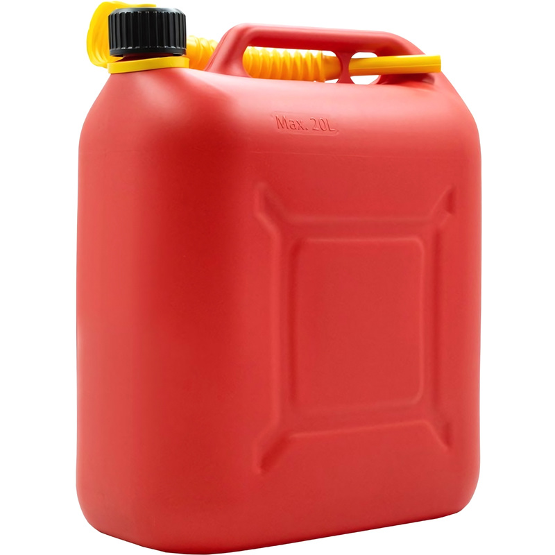 Изображение товара Пластиковая канистра 20 л красная для топлива с крышкой и трубкой