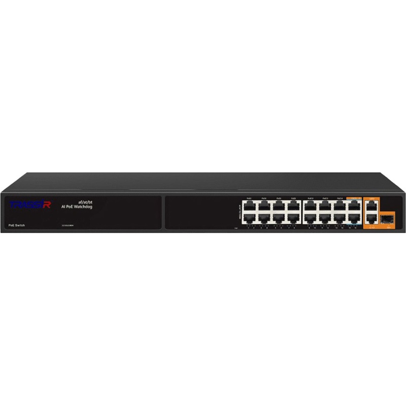 Изображение товара Коммутатор Trassir TR-NS11191S-285-16PoE 16 портов поддержка PoE Gigabit Ethernet