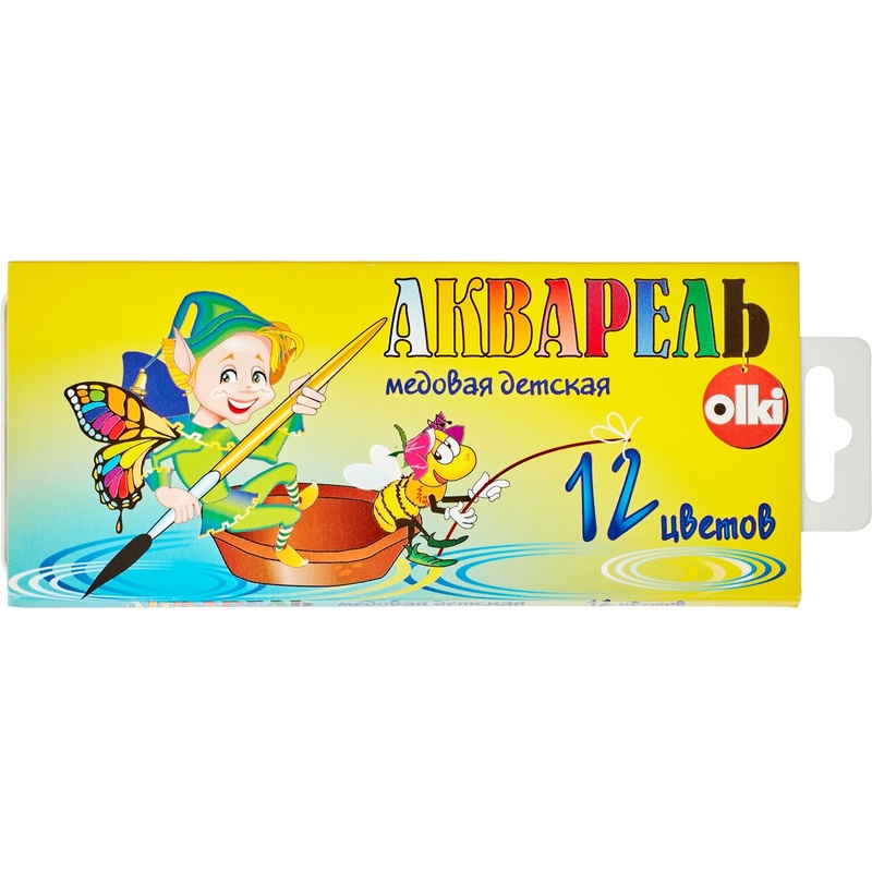 Изображение товара Краски акварельные медовые Olki Планета творчества 12 цветов