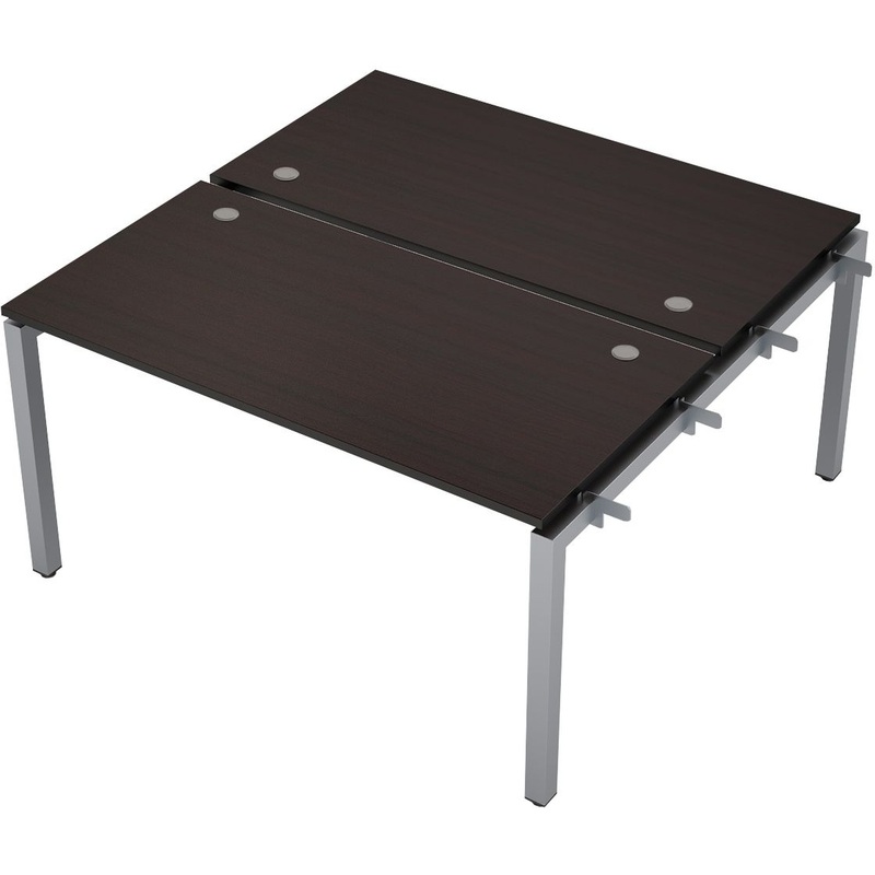Изображение товара Рабочая станция Avance 6МБН.5279 двухместная (венге/алюминий матовый, 1400х1435х750 мм)