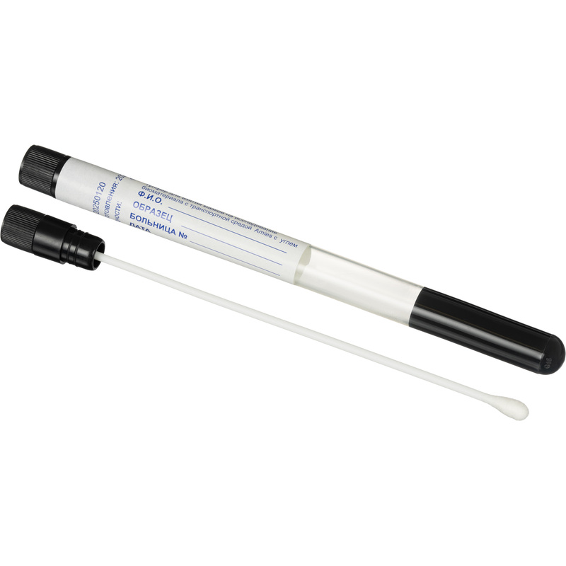 Изображение товара Зонд-тампон в пробирке со средой Эймса и углём 144 мм 50 шт