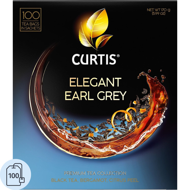 Изображение товара Чай черный Curtis Elegant Earl Grey 100 сашет (бергамот)