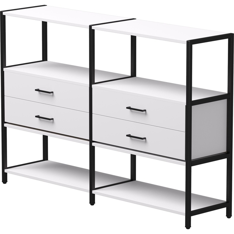 Изображение товара Стеллаж для документов EVO 254ST2W39005 белый чёрный 1120 мм универсальный для дома и офиса