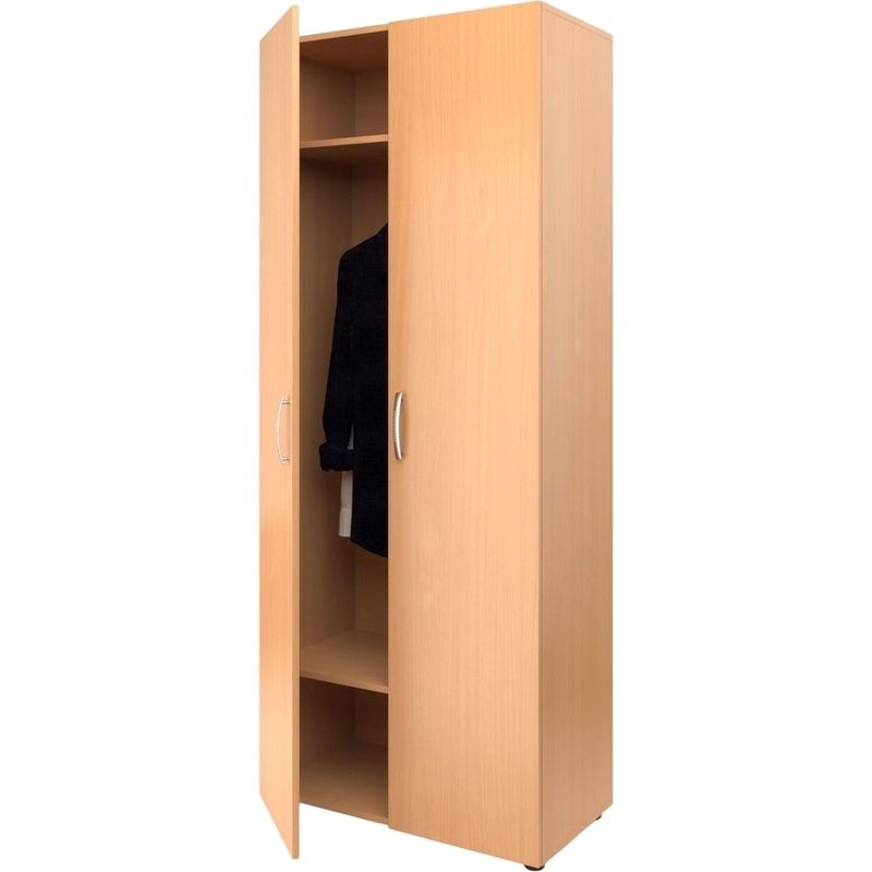 Изображение товара Шкаф для одежды Школа (бук, 800х420х1950 мм) с полками и штангой