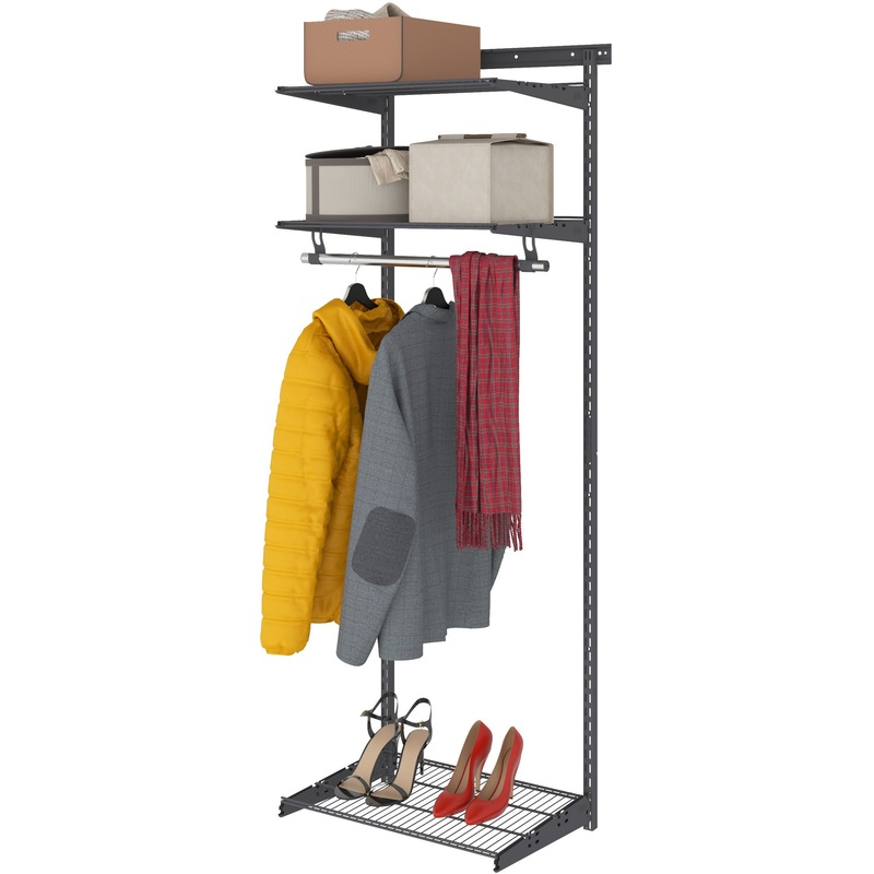 Изображение товара Комплект гардеробной системы Практик Home Basic G60 графит 640x450 мм