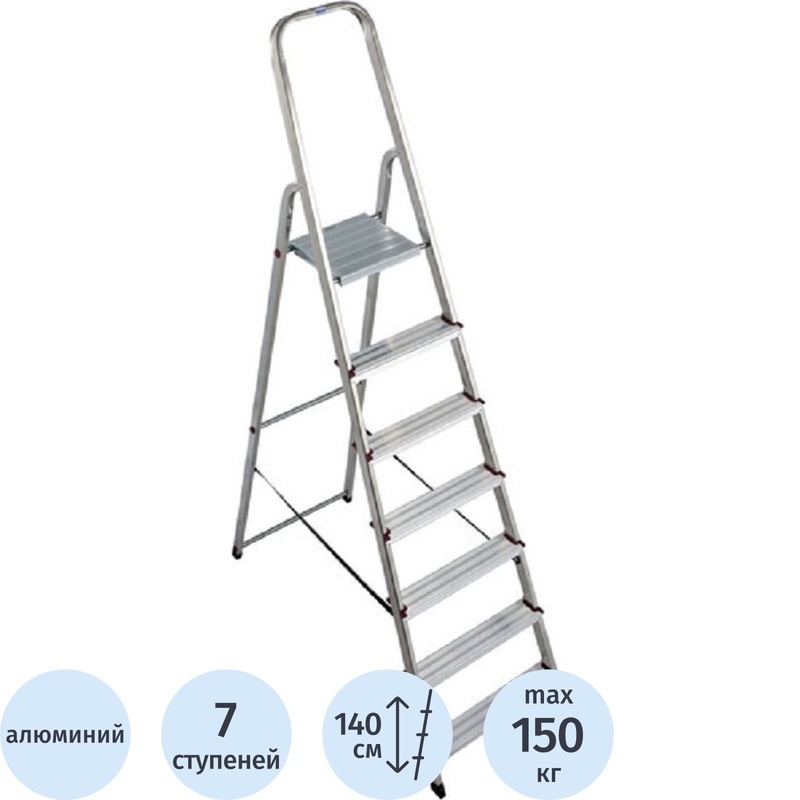 Изображение товара Стремянка алюминиевая Krause Corda 7 ступеней профессиональная