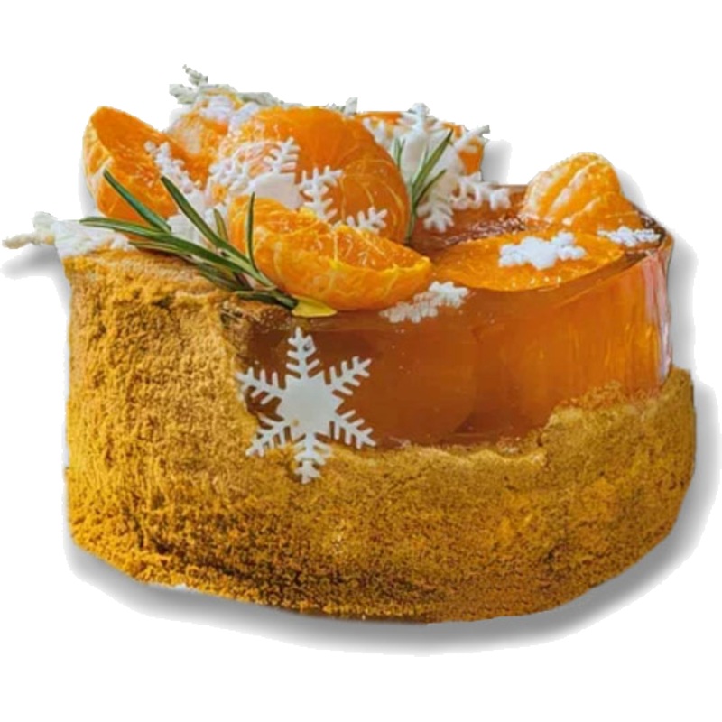 Изображение товара Медовик с мандариновым желе Сказка 1.6 кг свежие мандарины мягкий торт