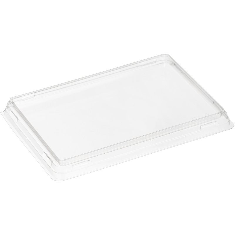 Изображение товара Крышка пластиковая DoEco Opsalad 145x95 мм плоская прозрачная (800 штук в упаковке)