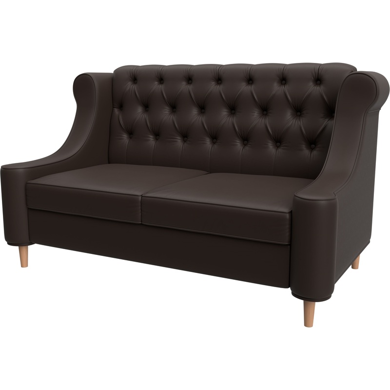 Изображение товара Двухместный диван Horeca Бронкс коричневый из экокожи для кухни