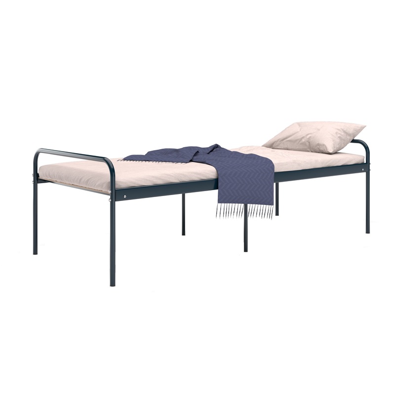 Изображение товара Кровать одноярусная Комус Мебель металлическая антрацит 820х596х1920 мм