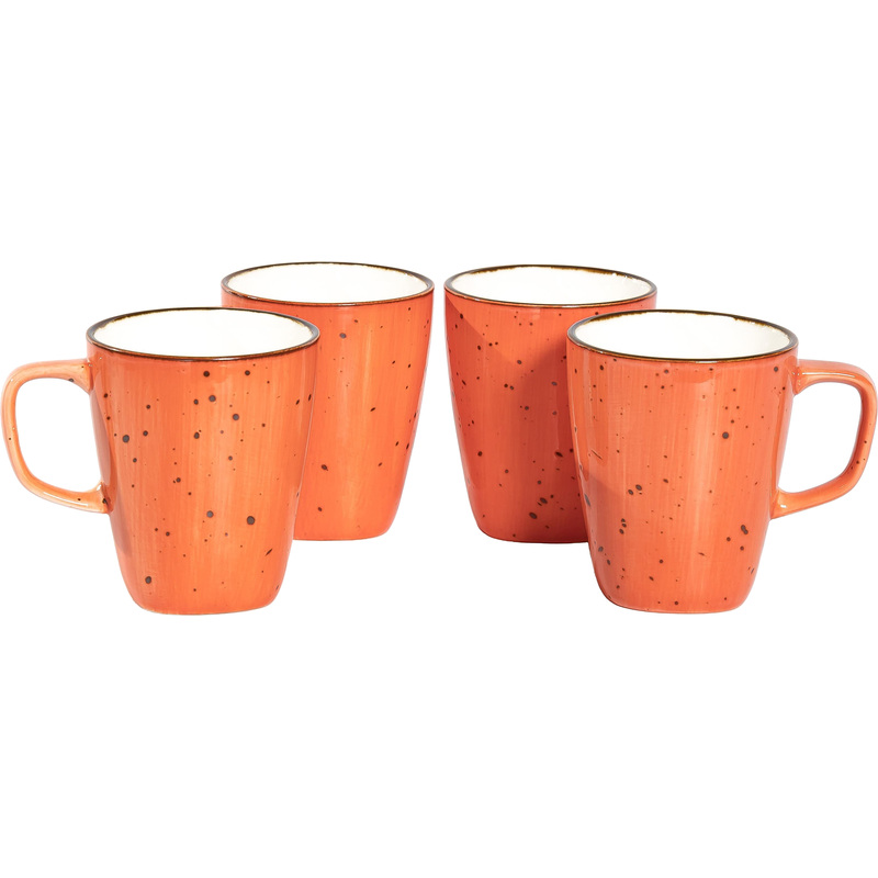 Изображение товара Набор кружек Samold Хорека Коралл 400 мл 4 предмета фарфор оранжевый Микроволновка