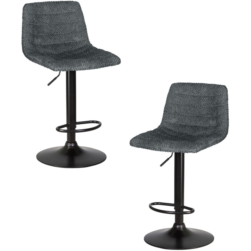 Изображение товара Стул барный LM-5037-N серый/чёрный текстиль и фанера набор 2 шт