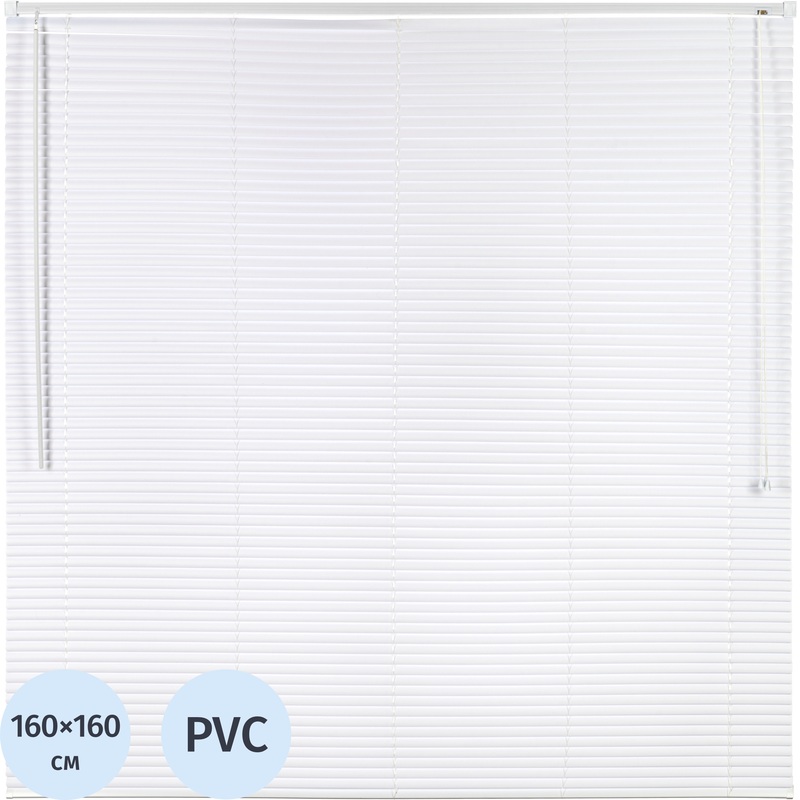 Изображение товара Жалюзи Комус Мебель ПВХ горизонтальные белые 160х160 см