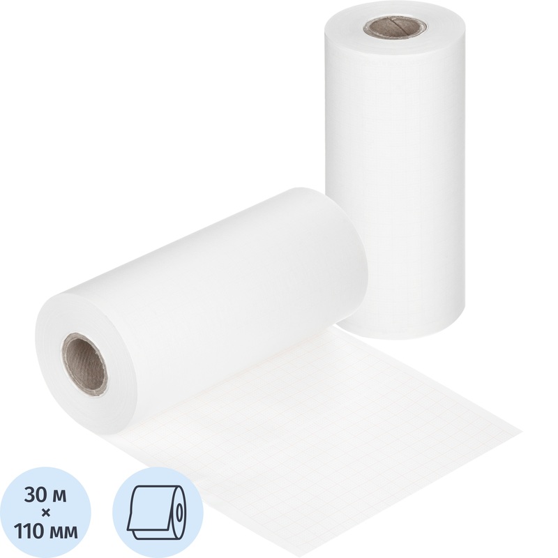 Изображение товара Лента тепловой регистрации для ЭКГ Комус Медицина 110x30х18 (2 рулона в упаковке)