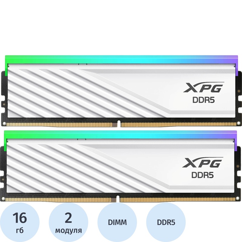 Изображение товара Модуль памяти ADATA XPG Lancer Blade AX5U6000C3016G-DTLABRWH DDR5 32 ГБ, 2х16 ГБ Изображение товара Модуль памяти ADATA XPG Lancer Blade AX5U6000C3016G-DTLABRWH DDR5 32 ГБ, 2х16 ГБ
