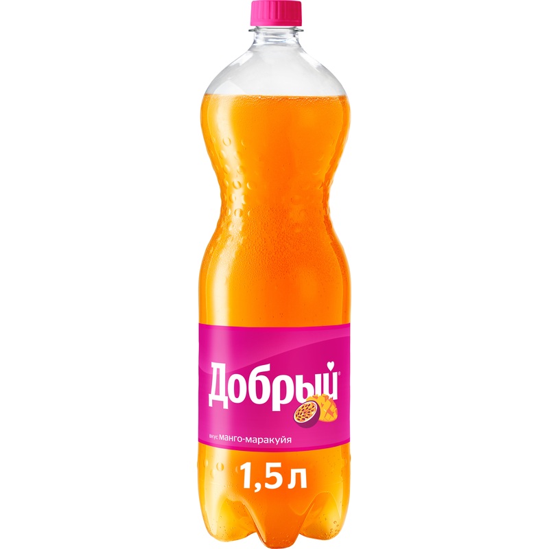 Изображение товара Напиток сильногазированный Добрый Кола манго-маракуйя 1.5 л Россия Изображение товара Напиток сильногазированный Добрый Кола манго-маракуйя 1.5 л Россия