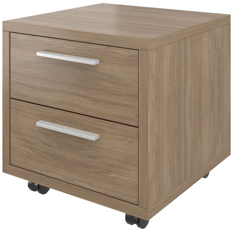 Изображение товара Тумба подкатная Дублин 2 ящика дуб кофейный 450х450х456 мм