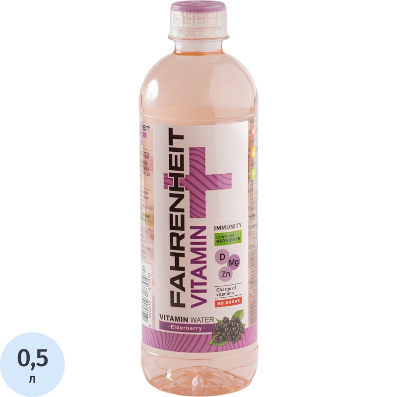 Изображение товара Вода питьевая Fahrenheit со вкусом бузины 0.5 л негазированная витаминная