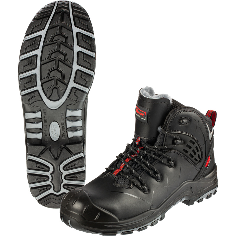 Изображение товара Ботинки зимние Комус Проф 3 КППН ПУ-резина из натуральной кожи/кордура с композитным подноском чёрно-серые (размер 47)