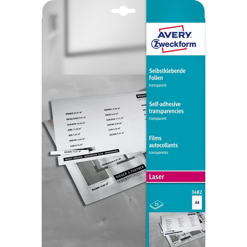 Изображение товара Пленка для проекторов Avery Zweckform 3480 прозрачная А4 100 листов