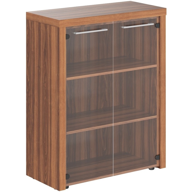 Изображение товара Шкаф для документов Zenn ZMC 85.2 со стеклом (орех даллас, 964х452х1219 мм)