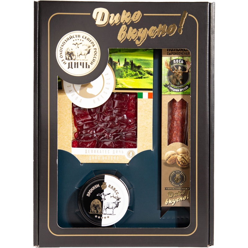 Изображение товара Подарочный набор Деликатес Дичь с мясными деликатесами