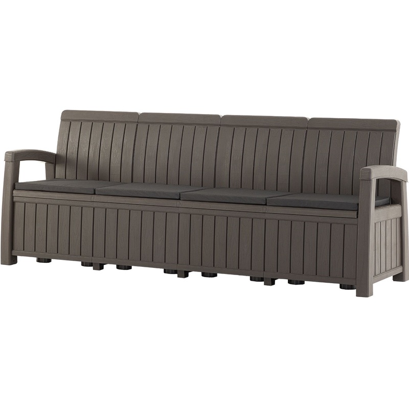 Изображение товара Диван садовый Helex Positano 4 местный мокко из полипропилена Россия